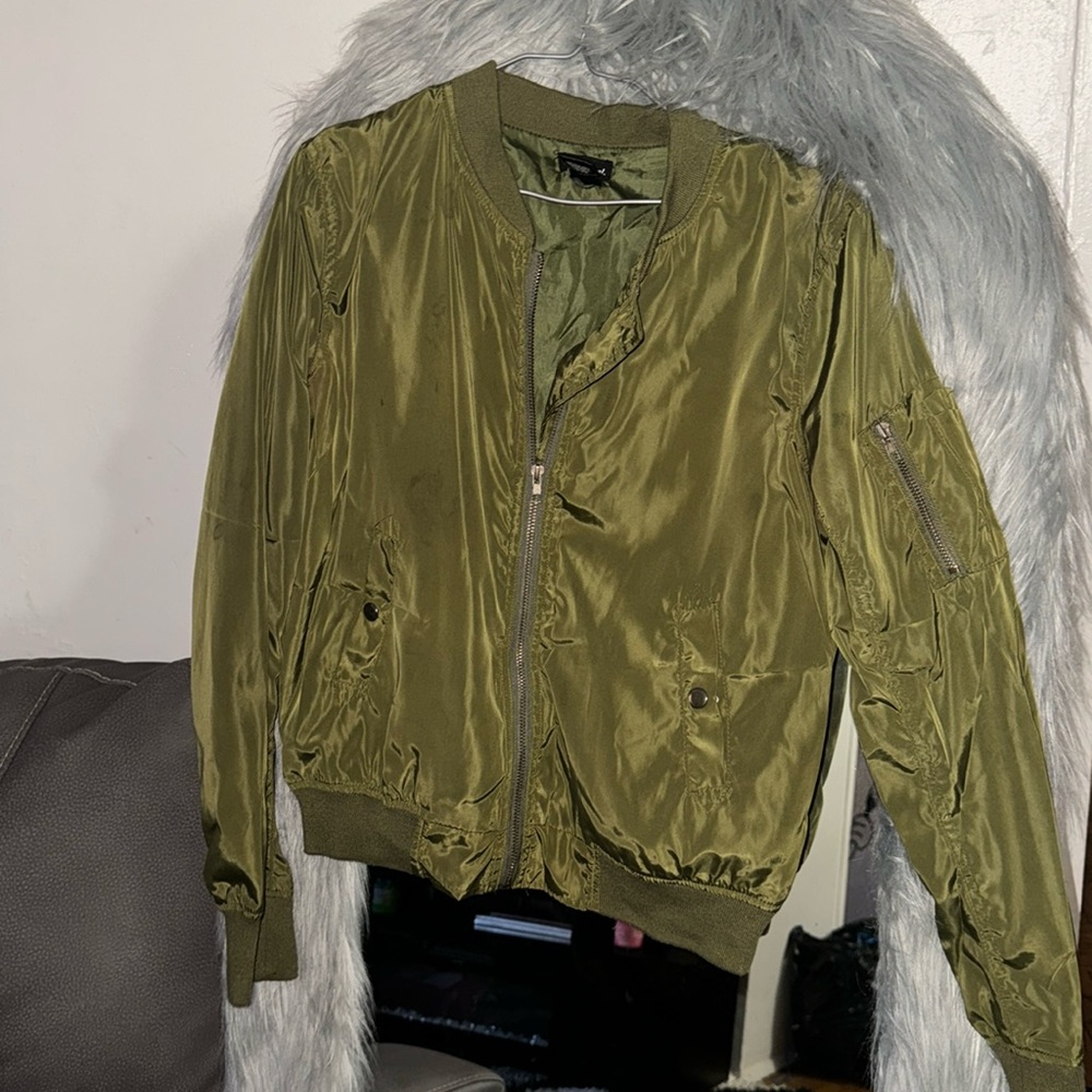 Olive Green Windbreaker Jacket